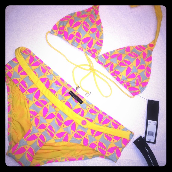 Marc by Marc Jacobs yellow & pink bikini 2-piece - Picture 1 of 7